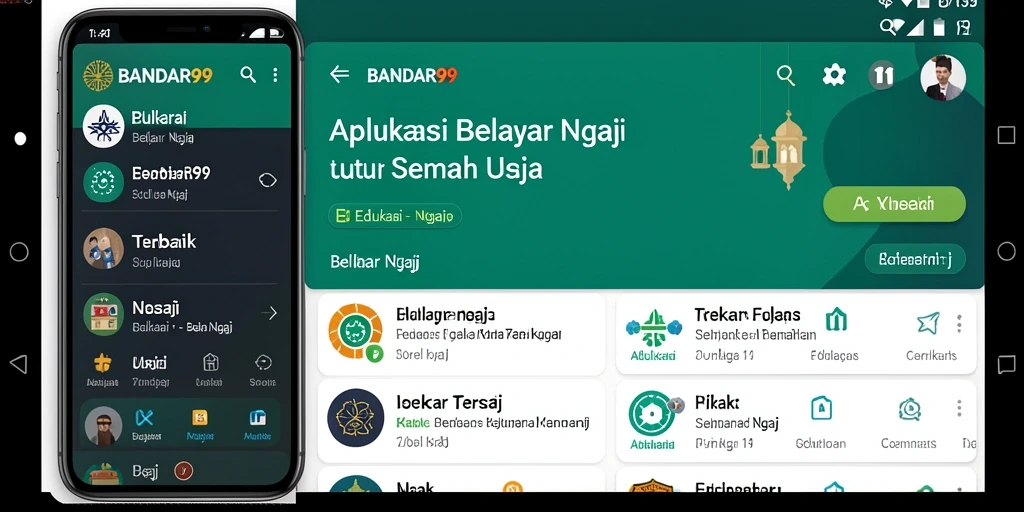 Screenshot utama BANDAR99 menunjukkan antarmuka belajar Ngaji yang user-friendly.