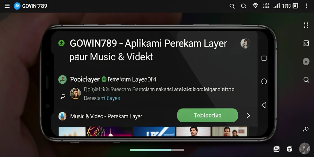 Antarmuka GOWIN789 saat merekam layar dengan fitur overlay.